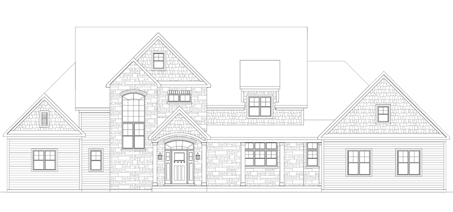 Rear elevation plan of Georgian Bay Beach House